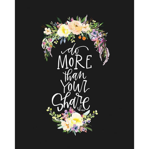 Do More Floral Black Modern Wood Framed Art Print by Wieners, Valerie