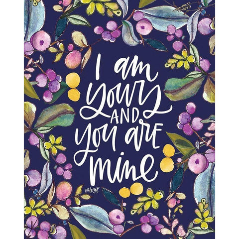 I Am Yours - Navy Black Modern Wood Framed Art Print with Double Matting by Wieners, Valerie