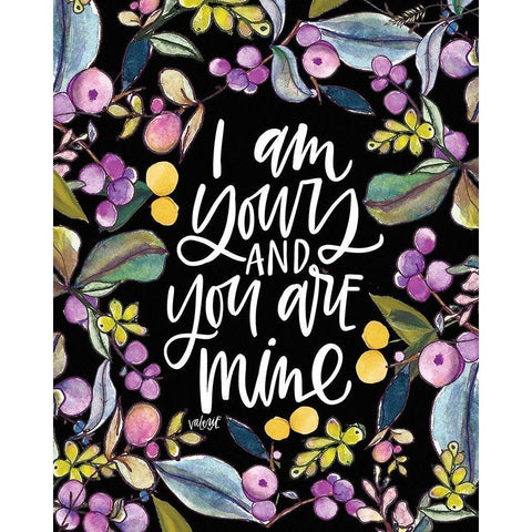 I Am Yours - Black Black Modern Wood Framed Art Print by Wieners, Valerie