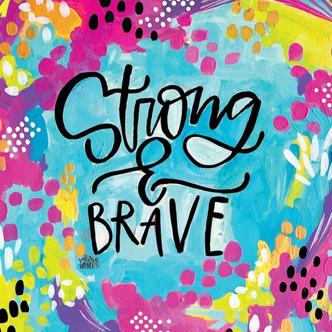 Strong and Brave Black Modern Wood Framed Art Print with Double Matting by Wieners, Valerie