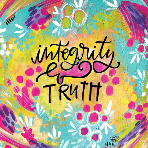 Integrity and Truth White Modern Wood Framed Art Print with Double Matting by Wieners, Valerie