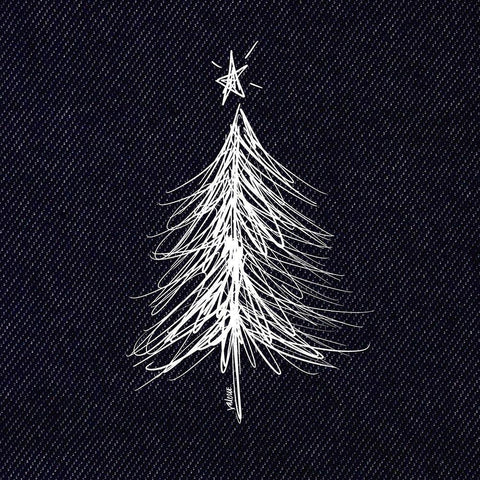 Christmas Tree I White Modern Wood Framed Art Print with Double Matting by Wieners, Valerie