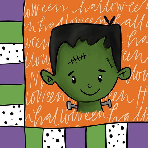 Frankensteins Monster White Modern Wood Framed Art Print with Double Matting by Wieners, Valerie