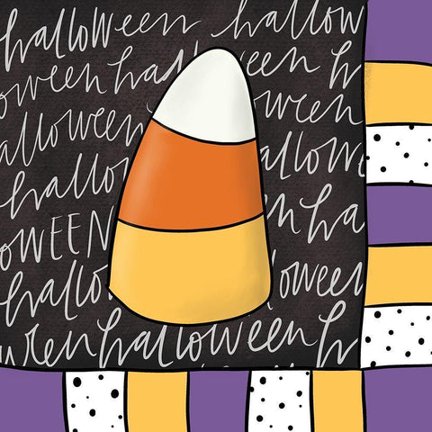Candy Corn Black Modern Wood Framed Art Print by Wieners, Valerie