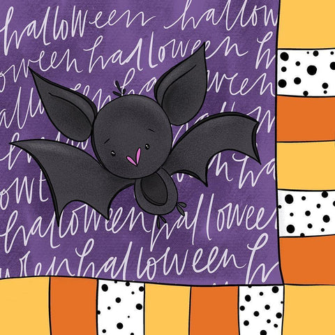 Halloween Bat White Modern Wood Framed Art Print by Wieners, Valerie