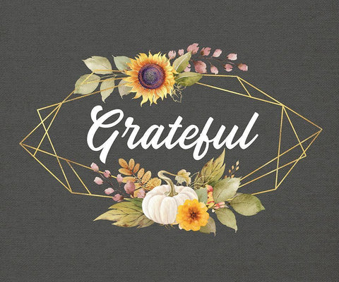 Grateful Black Ornate Wood Framed Art Print with Double Matting by Wieners, Valerie