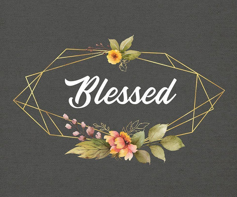 Blessed White Modern Wood Framed Art Print with Double Matting by Wieners, Valerie