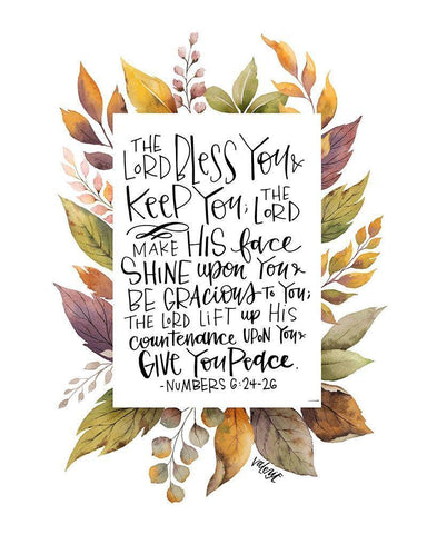 Lord Bless You White Modern Wood Framed Art Print with Double Matting by Wieners, Valerie