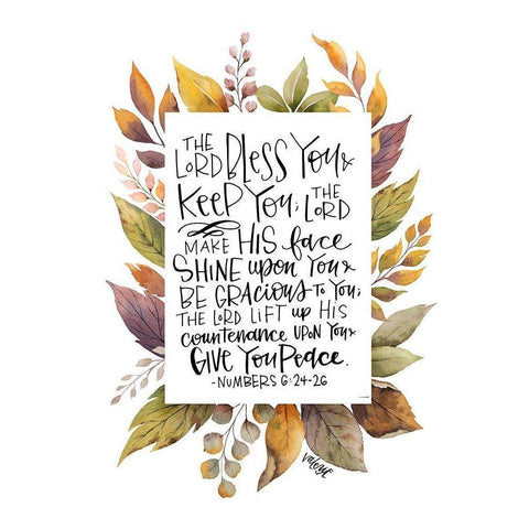 Lord Bless You White Modern Wood Framed Art Print by Wieners, Valerie