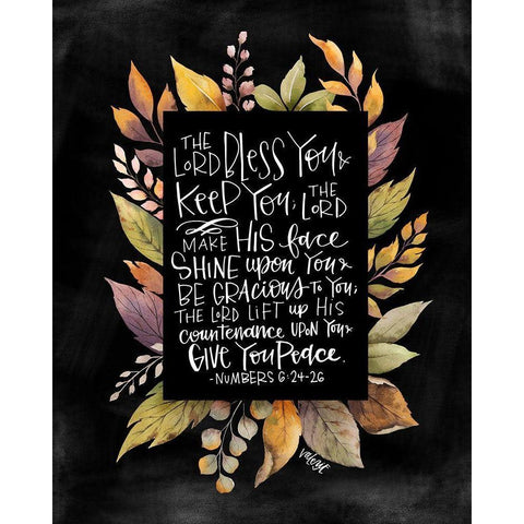 Lord Bless You - Black Black Modern Wood Framed Art Print with Double Matting by Wieners, Valerie