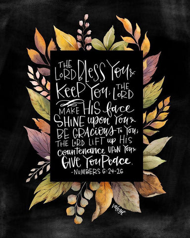 Lord Bless You - Black White Modern Wood Framed Art Print with Double Matting by Wieners, Valerie