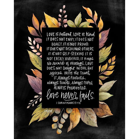 Love Never Fails Gold Ornate Wood Framed Art Print with Double Matting by Wieners, Valerie