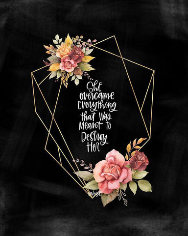 She Overcame Everything White Modern Wood Framed Art Print with Double Matting by Wieners, Valerie