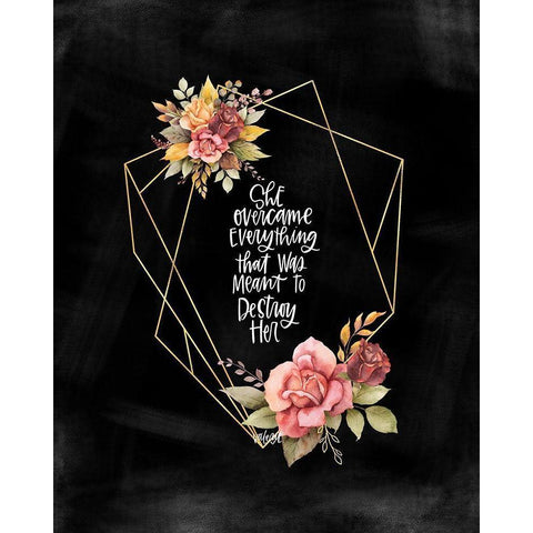 She Overcame Everything Gold Ornate Wood Framed Art Print with Double Matting by Wieners, Valerie