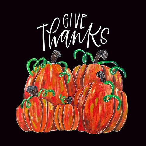 Give Thanks Gold Ornate Wood Framed Art Print with Double Matting by Wieners, Valerie