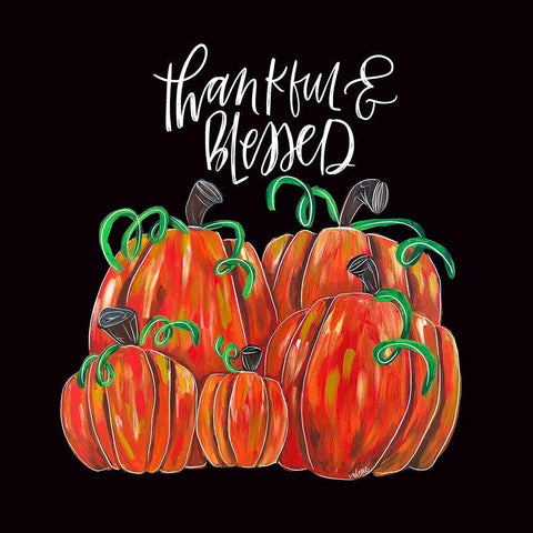 Thankful and Blessed White Modern Wood Framed Art Print with Double Matting by Wieners, Valerie