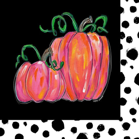 Pumpkin Spots White Modern Wood Framed Art Print by Wieners, Valerie