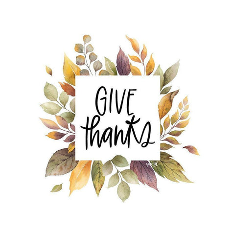 Give Thanks Black Modern Wood Framed Art Print by Wieners, Valerie