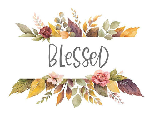 Blessed White Modern Wood Framed Art Print with Double Matting by Wieners, Valerie