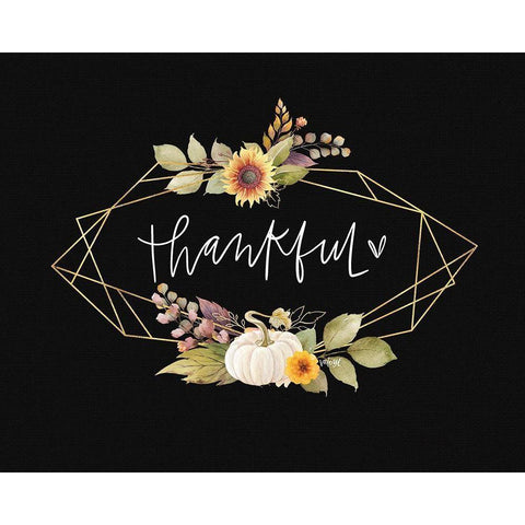 Thankful Black Modern Wood Framed Art Print by Wieners, Valerie