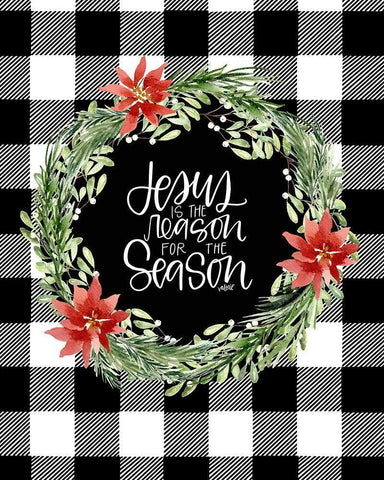 Reason for the Season Black Ornate Wood Framed Art Print with Double Matting by Wieners, Valerie