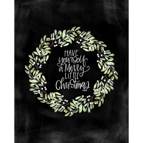 Merry Christmas Gold Ornate Wood Framed Art Print with Double Matting by Wieners, Valerie