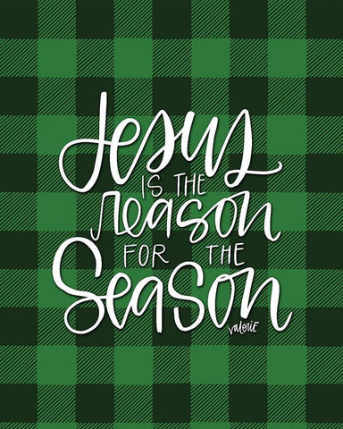 Jesus Buffalo Green White Modern Wood Framed Art Print with Double Matting by Wieners, Valerie