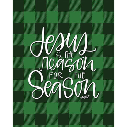 Jesus Buffalo Green White Modern Wood Framed Art Print by Wieners, Valerie