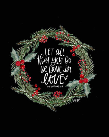 Let All You Do Wreath White Modern Wood Framed Art Print with Double Matting by Wieners, Valerie