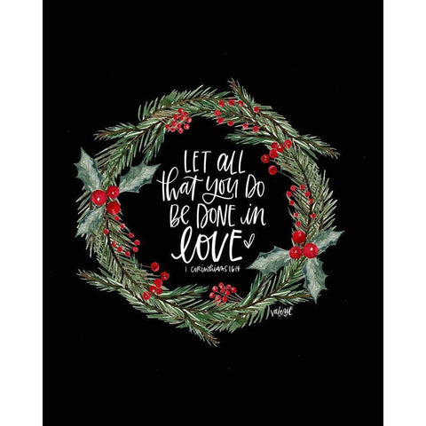 Let All You Do Wreath Black Modern Wood Framed Art Print by Wieners, Valerie