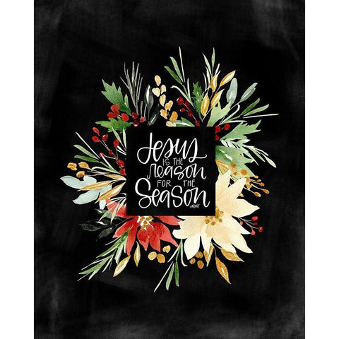 Jesus Square Black Modern Wood Framed Art Print by Wieners, Valerie