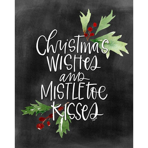 Mistletoe II Black Modern Wood Framed Art Print with Double Matting by Wieners, Valerie