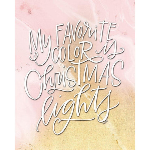 Christmas Lights Gold Ornate Wood Framed Art Print with Double Matting by Wieners, Valerie