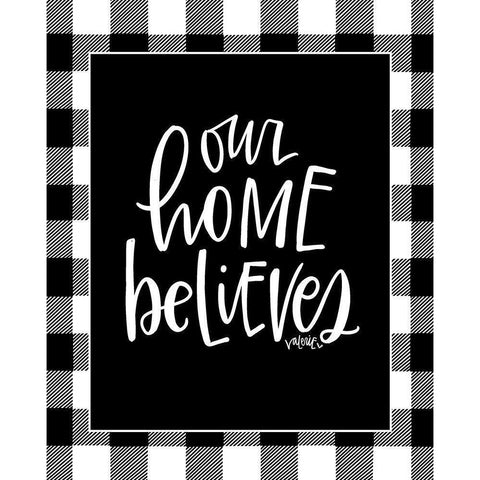 Our Home Believes Gold Ornate Wood Framed Art Print with Double Matting by Wieners, Valerie