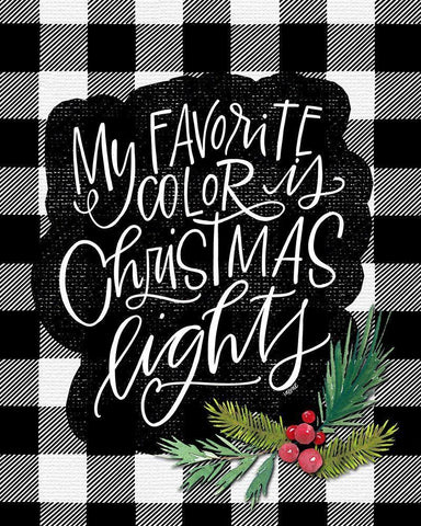 Christmas Lights Black Ornate Wood Framed Art Print with Double Matting by Wieners, Valerie