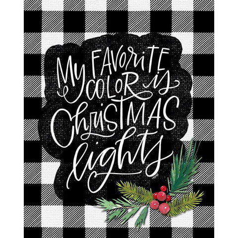 Christmas Lights Black Modern Wood Framed Art Print by Wieners, Valerie