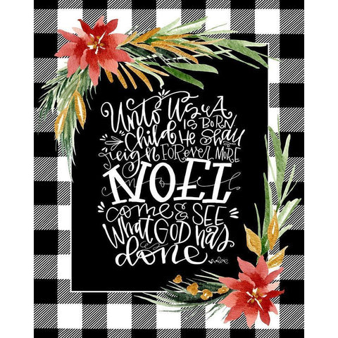 Unto Us a Child Black Modern Wood Framed Art Print by Wieners, Valerie