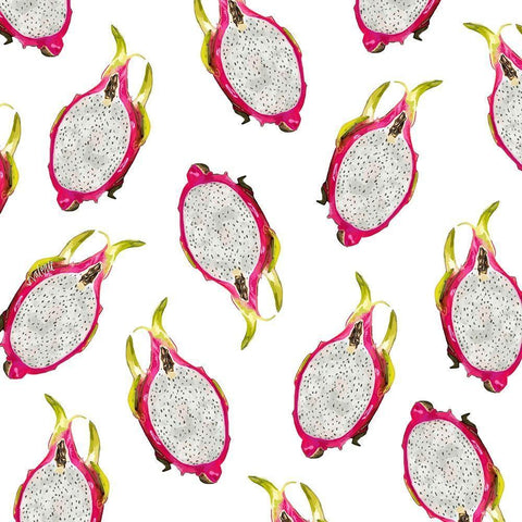 Dragon Fruit Pattern White Modern Wood Framed Art Print with Double Matting by Wieners, Valerie