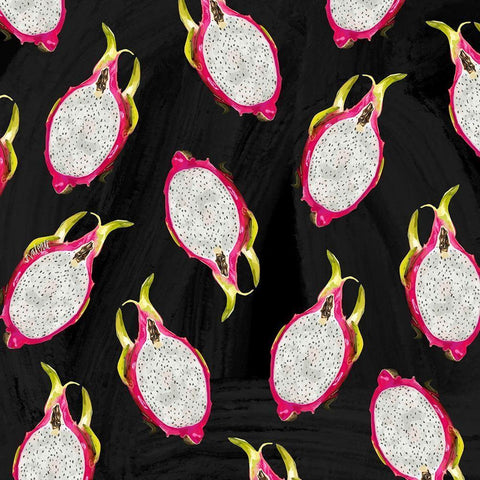 Dragon Fruit Pattern II Black Ornate Wood Framed Art Print with Double Matting by Wieners, Valerie