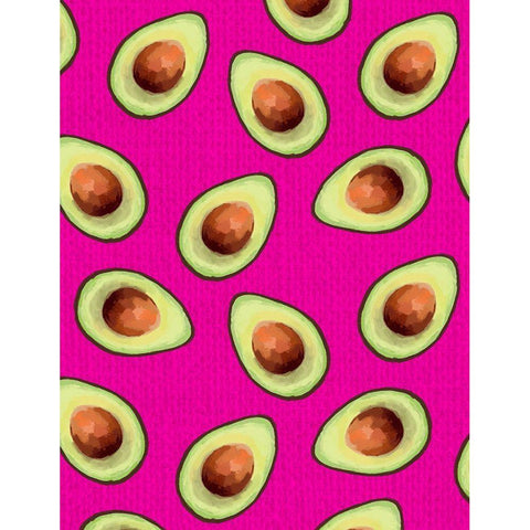 Avocado Pattern White Modern Wood Framed Art Print by Wieners, Valerie