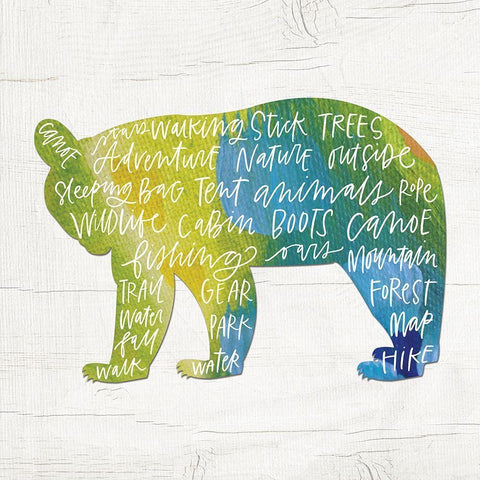 Camp Words White Modern Wood Framed Art Print by Wieners, Valerie