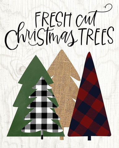 Fresh Cut Trees White Modern Wood Framed Art Print with Double Matting by Wieners, Valerie