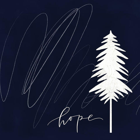 Hope White Modern Wood Framed Art Print by Wieners, Valerie