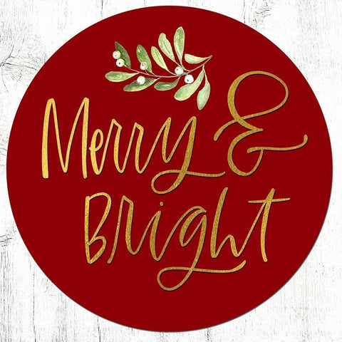 Merry and Bright Black Modern Wood Framed Art Print by Wieners, Valerie