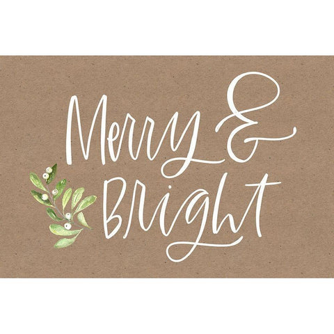 Merry and Bright Black Modern Wood Framed Art Print with Double Matting by Wieners, Valerie