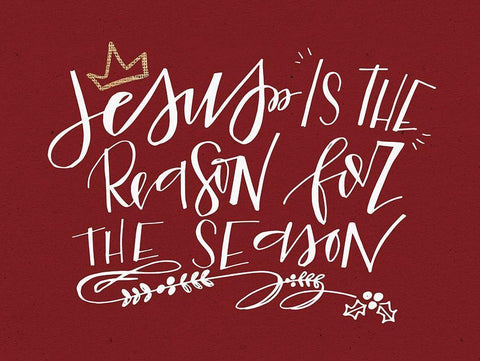 Jesus is the Reason White Modern Wood Framed Art Print with Double Matting by Wieners, Valerie