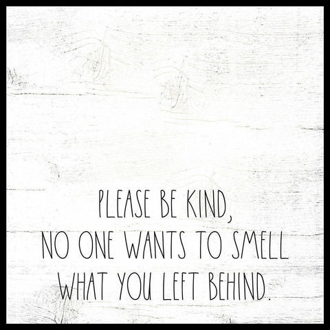 Please Be Kind White Modern Wood Framed Art Print by Wieners, Valerie