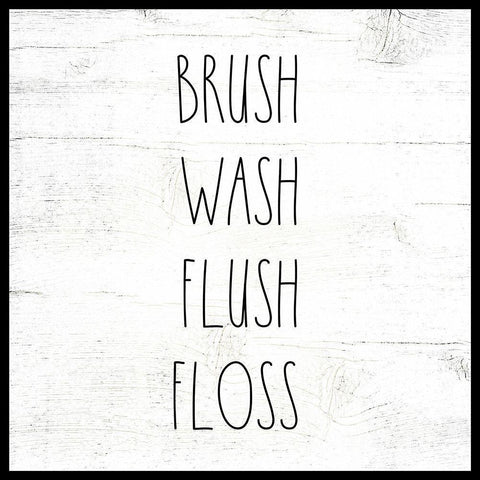 Brush Wash Flush Floss White Modern Wood Framed Art Print by Wieners, Valerie