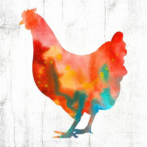 Hen I Black Modern Wood Framed Art Print by Wieners, Valerie