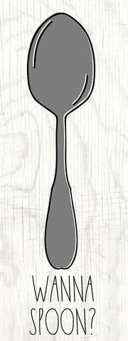 Spoon White Modern Wood Framed Art Print with Double Matting by Wieners, Valerie